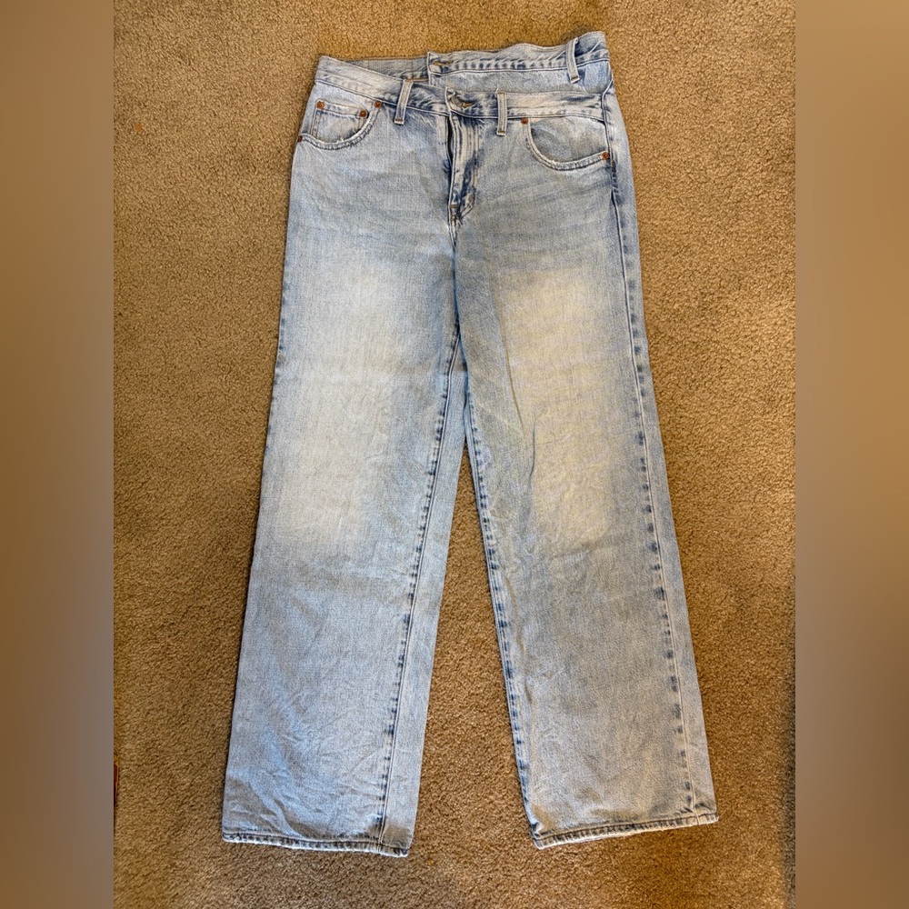 Pistola Light Wash Criss Cross waist jeans